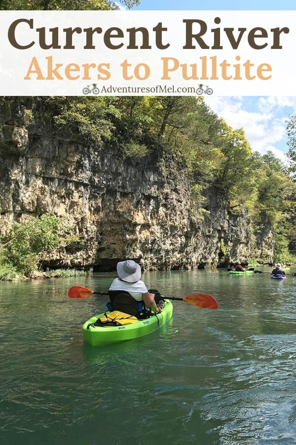 river kayaking on the Current River in Missouri from Akers Ferry to Pulltite on Ozark National Scenic Riverways