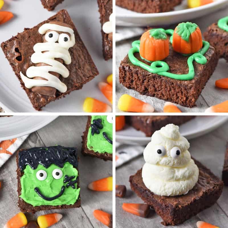 best Halloween movie night snacks, dessert, and Halloween treats, including decorated Halloween brownies