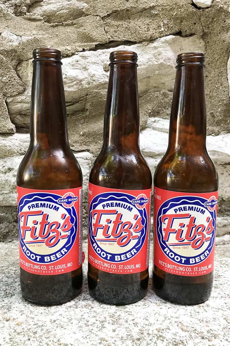 Fitz's Root Beer bottles from Fitz's, one of many fun places to eat in St. Louis, full of delicious St. Louis foods