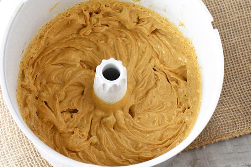 homemade pumpkin bread recipe dough in WonderMix mixer bowl