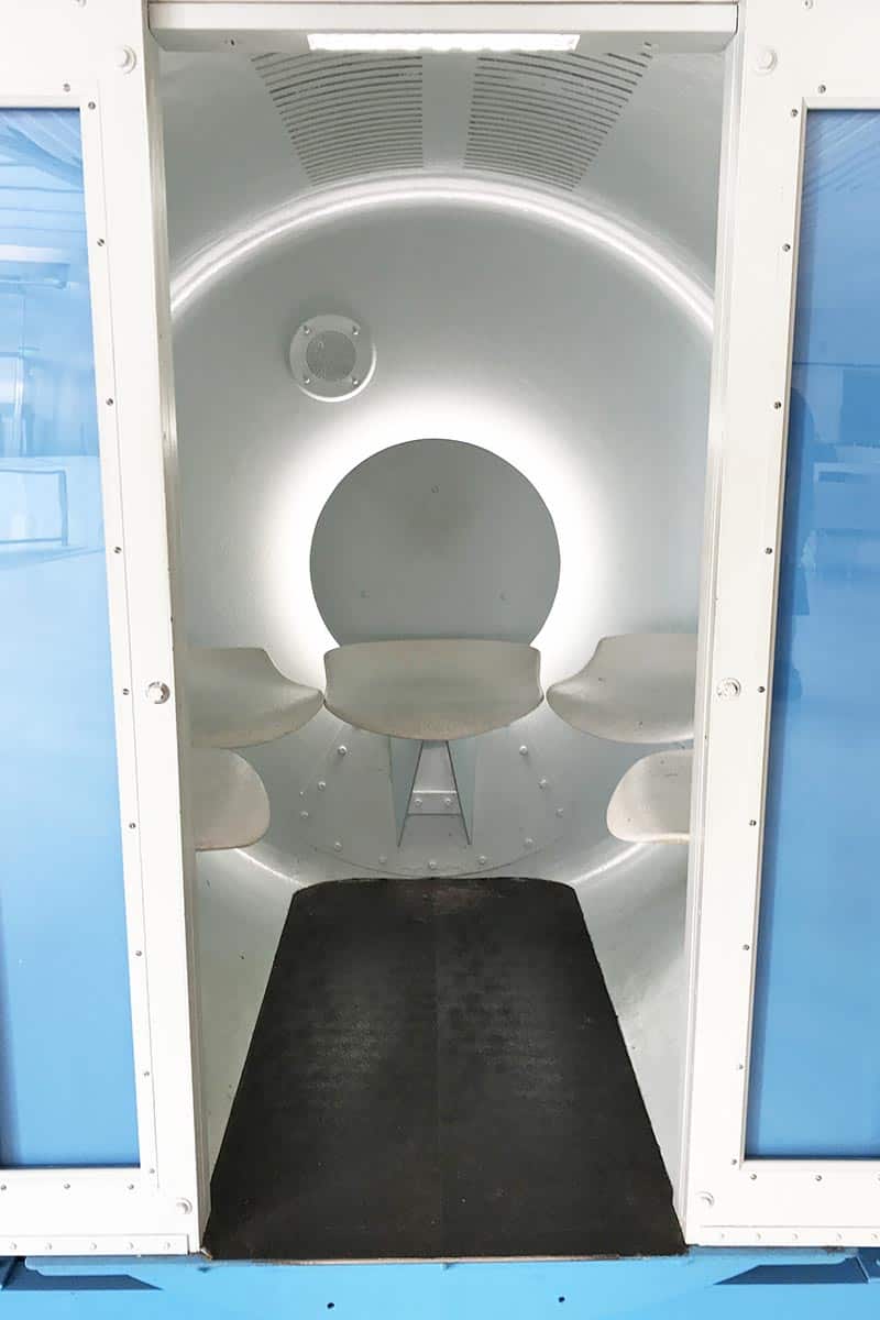St. Louis Arch tram car with 5 seats, St Louis Arch elevator pod