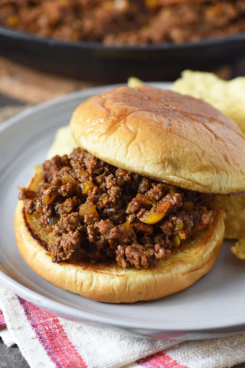 taco sloppy joe or juicy burger made with taco seasoned ground beef
