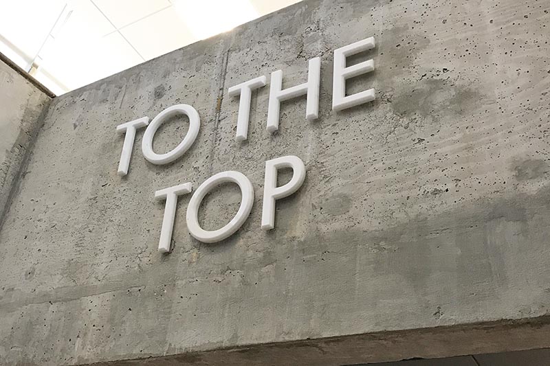 waiting in line to get to the top of the Arch in St. Louis