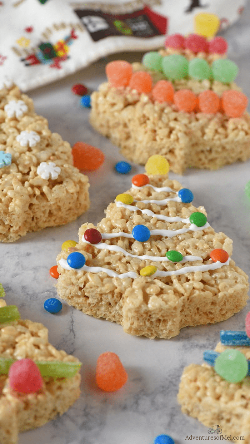 easy recipe for Christmas tree Rice Krispie treats