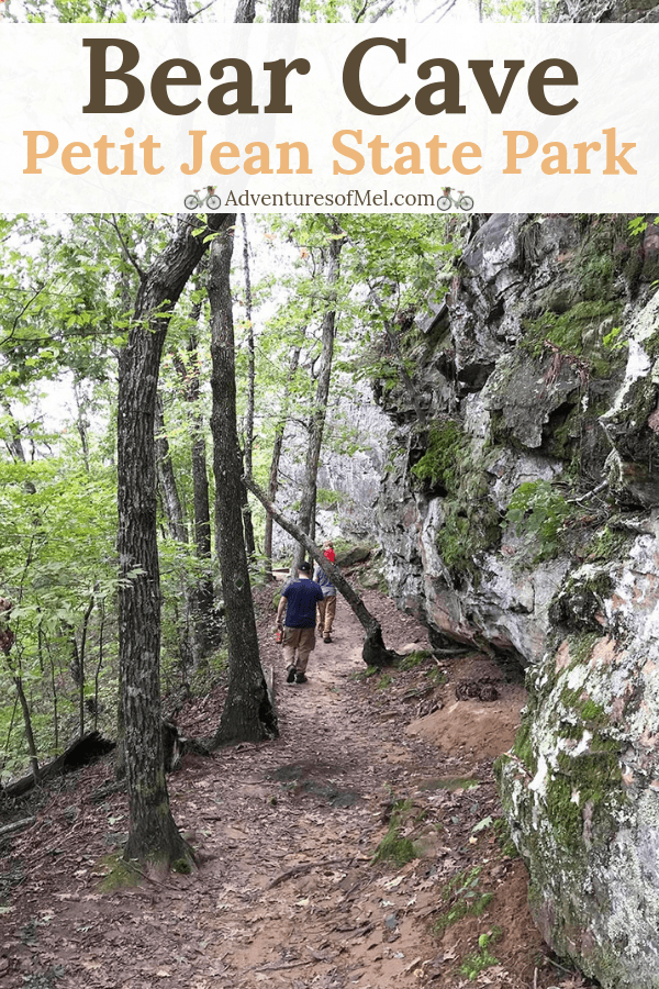hiking along bluff lines on Bear Cave Trail in Petit Jean State Park