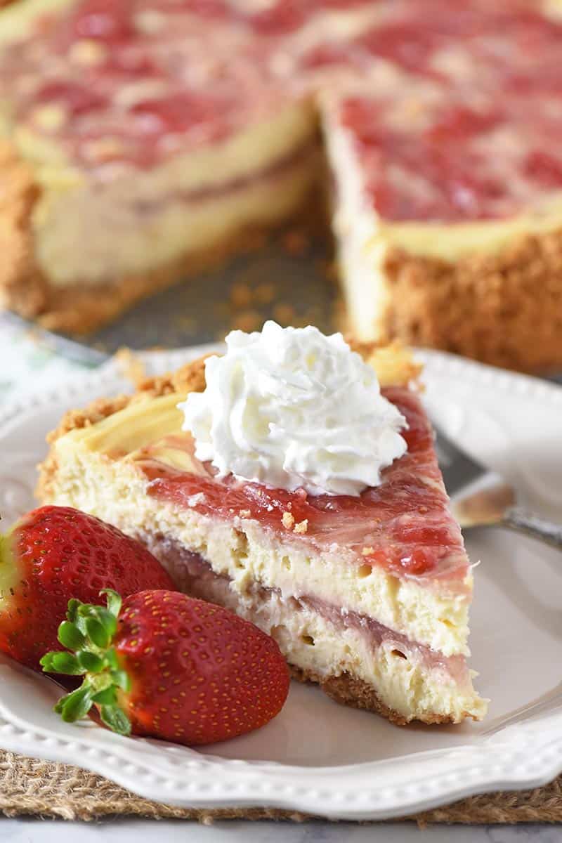 Fresh Strawberry Swirl Cheesecake