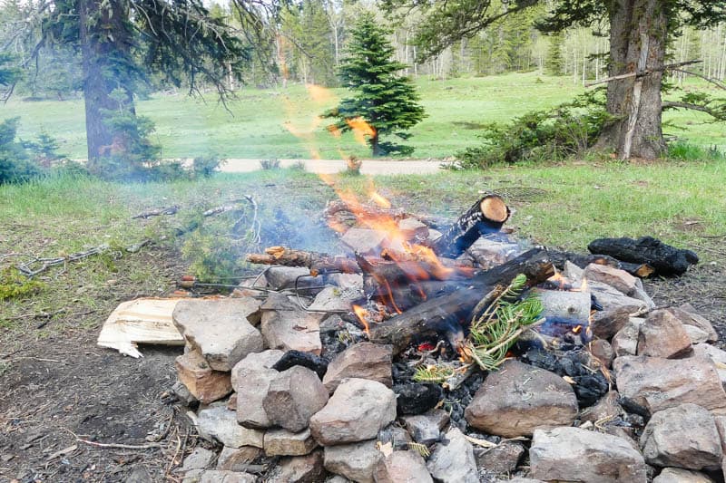 campfire for outdoor cooking