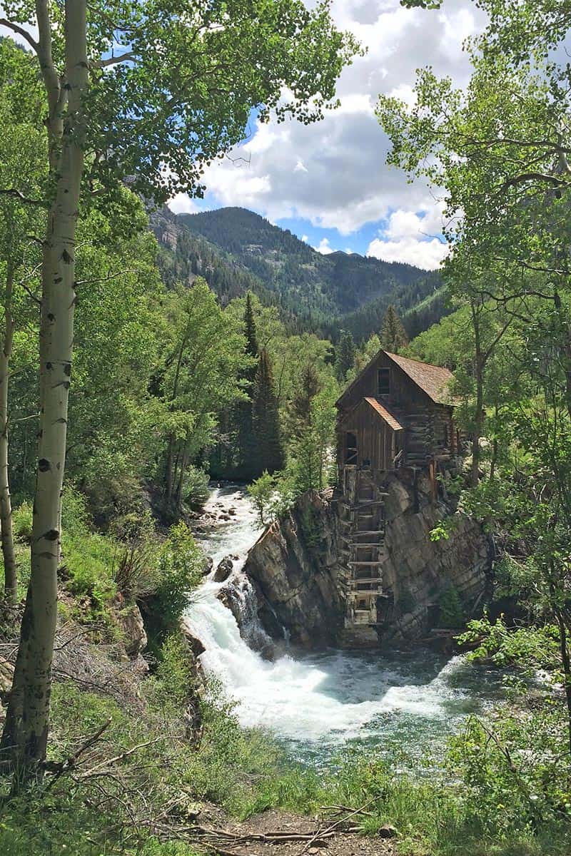 Crystal Mill, Colorado with the Crystal River and Rocky Mountains