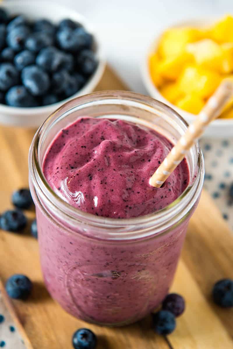 Simple and Easy Mango Blueberry Smoothie
