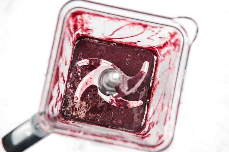 blueberry purée in blender pitcher