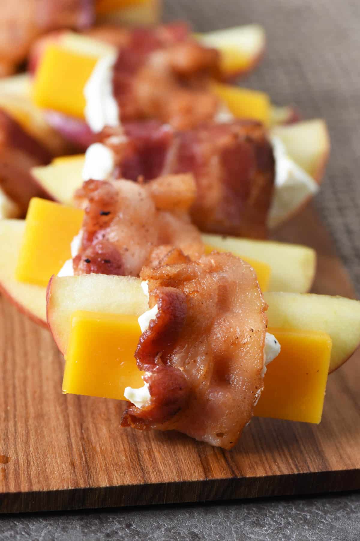 Bacon Wrapped Apples with Cheese Appetizer