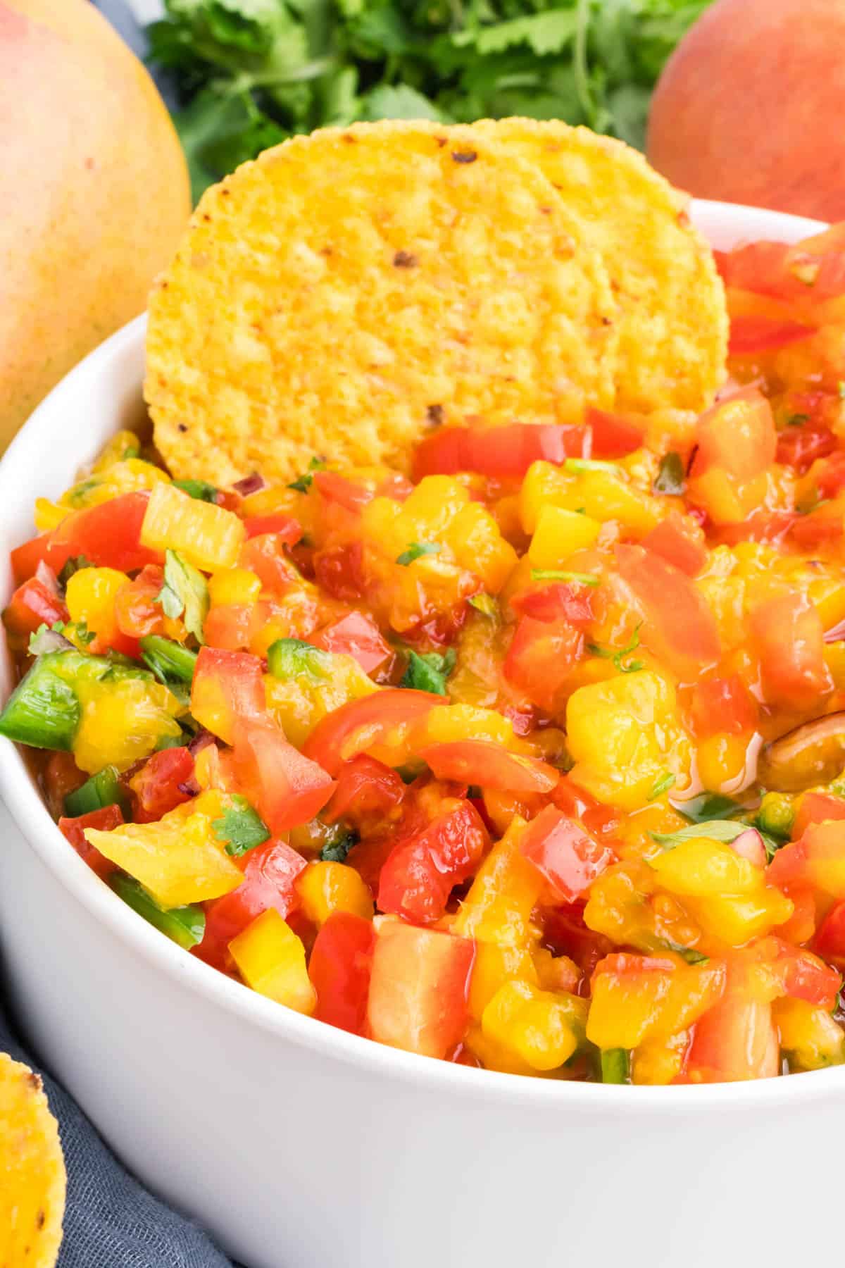 Easy & Fresh Mango Peach Salsa Recipe From Scratch