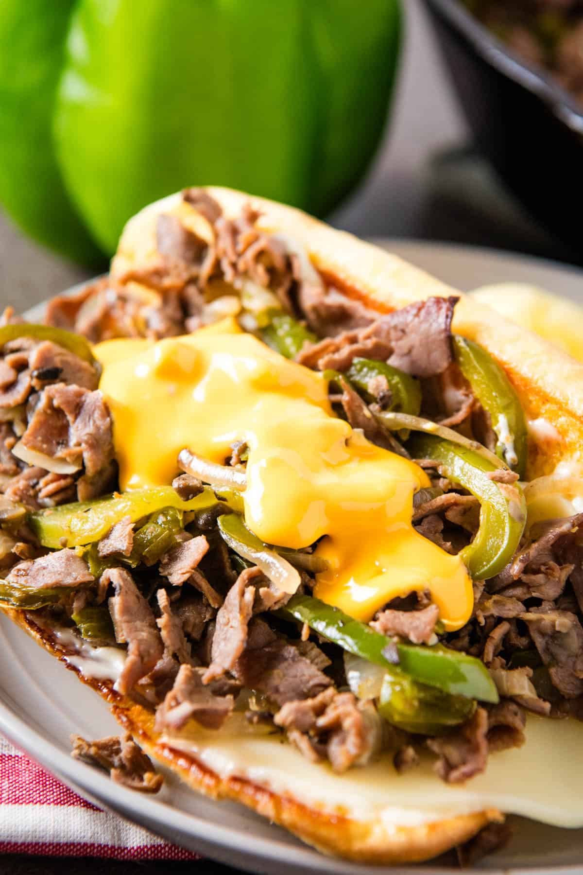 Loaded Philly Cheesesteak With Roast Beef Lunch Meat
